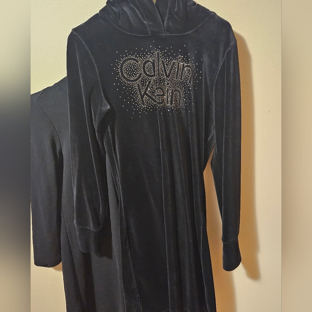 Calvin Klein Black Velvet Sweater Dress& Plain Black Sweater Dress